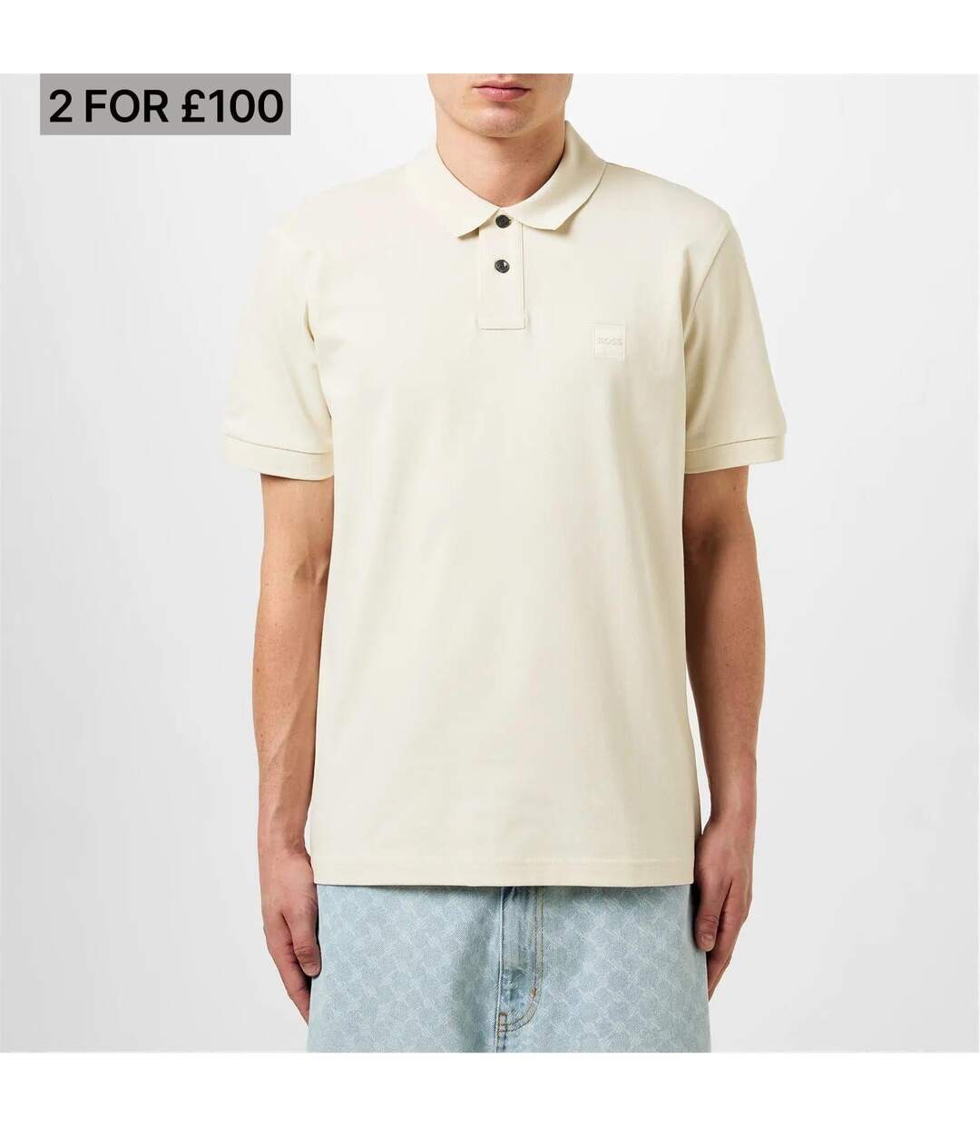 Mens Passenger Box Logo Polo Shirt Off White Boss-1