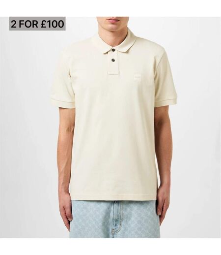 Mens Passenger Box Logo Polo Shirt Off White Boss