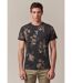 T-Shirt col rond manches courtes motif floral FALL