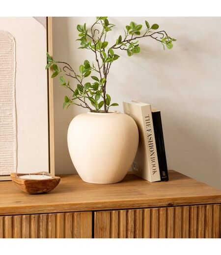 Vase Boule en Dolomite Rily 22cm Beige