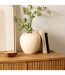Vase Boule en Dolomite Rily 22cm Beige-2