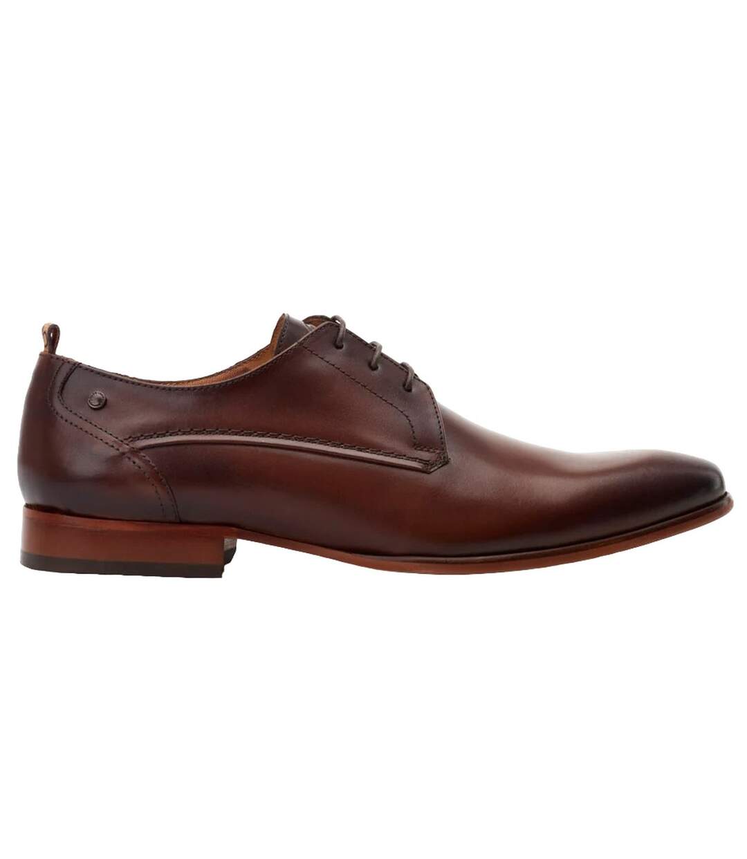 Mens gambino leather brogues dark brown Base London-3