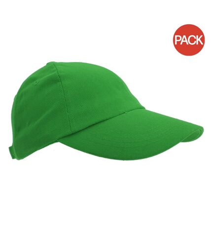 Result Unisex Heavy Cotton Premium Pro-Style Baseball Cap (Pack of 2) (Bottle Green) - UTBC4236