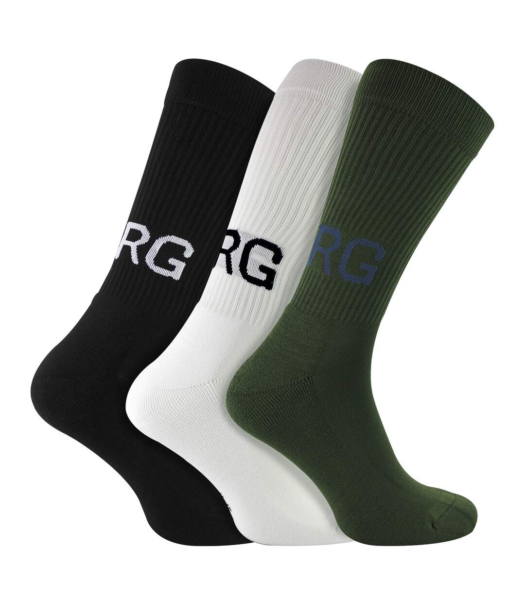 3 Pack Core Sport Ribbbed Top Crew Socks for Men-1
