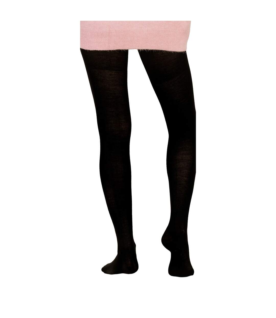 Steven - 1 Paire Femme Collant Laine Merino Doublure Polaire Noire-1