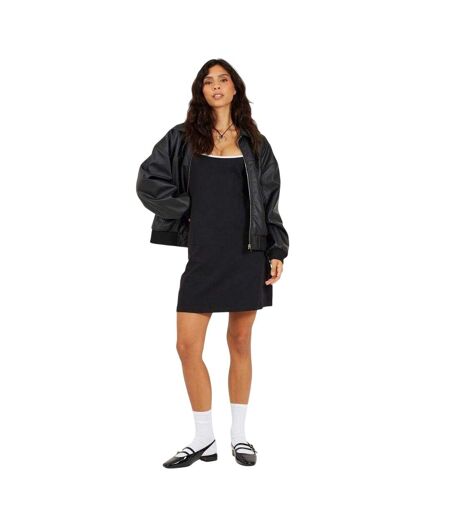 Womens/ladies Slip Dress Black White Brave Soul