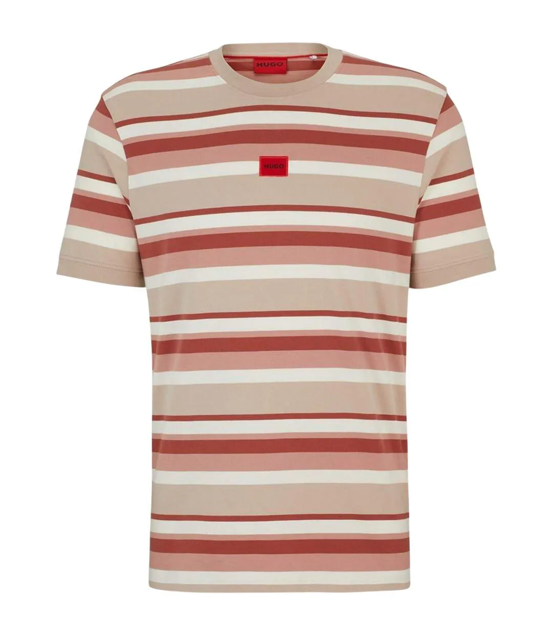 T-shirt Motif/style À Rayures Diragolino Homme Rose Blanc Hugo-2