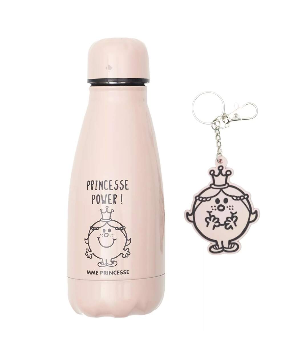 Coffret bouteille isotherme et porte clés MONSIEUR MADAME Madame Princesse-1