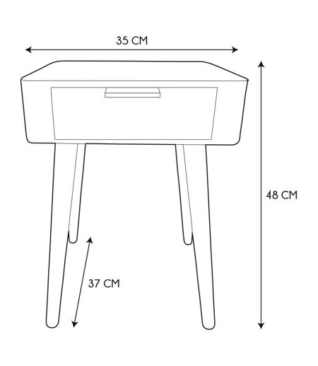 Chevet en bois 1 tiroir Zoran (Lot de 2) Kaki