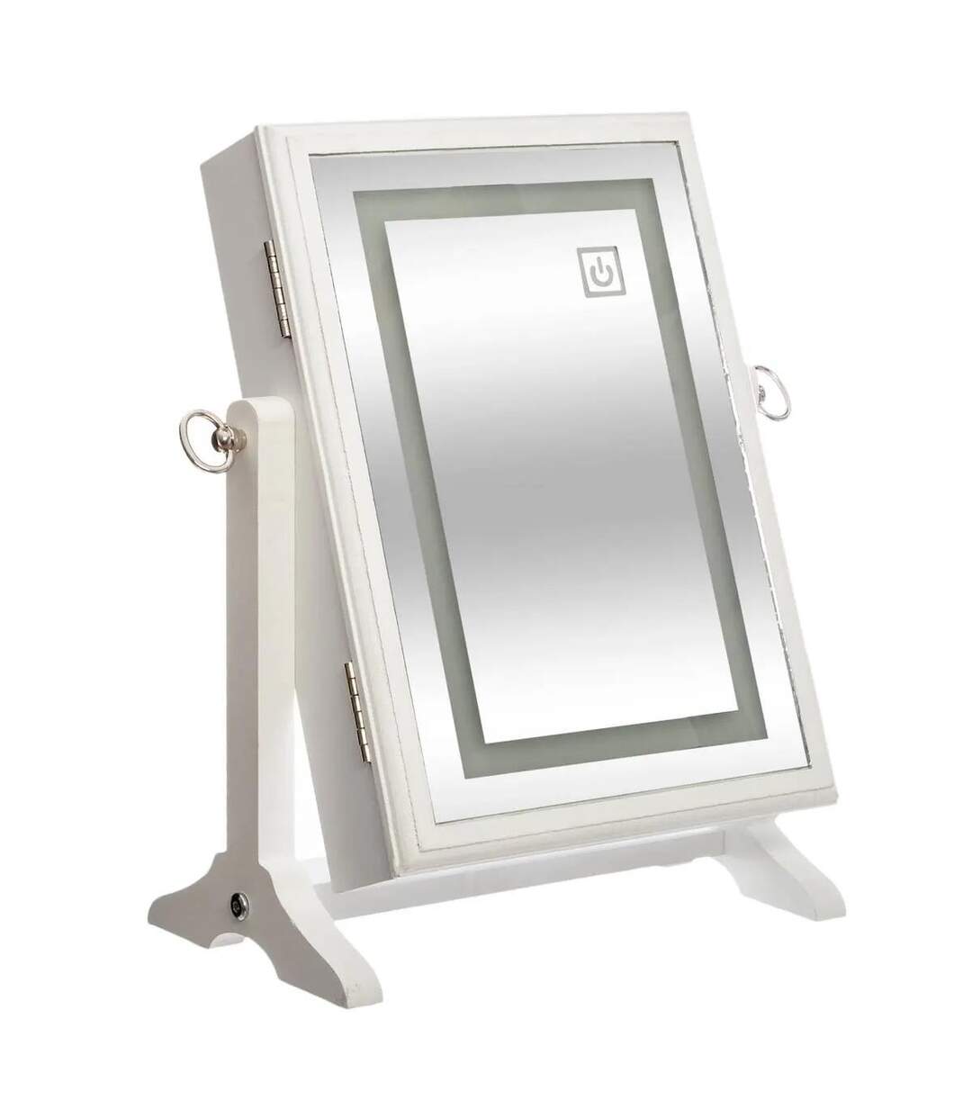 Armoire à Bijoux Design Led 36cm Blanc-1