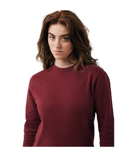 Unisex adult etosha recycled cotton lightweight sweatshirt burgundy Iqoniq