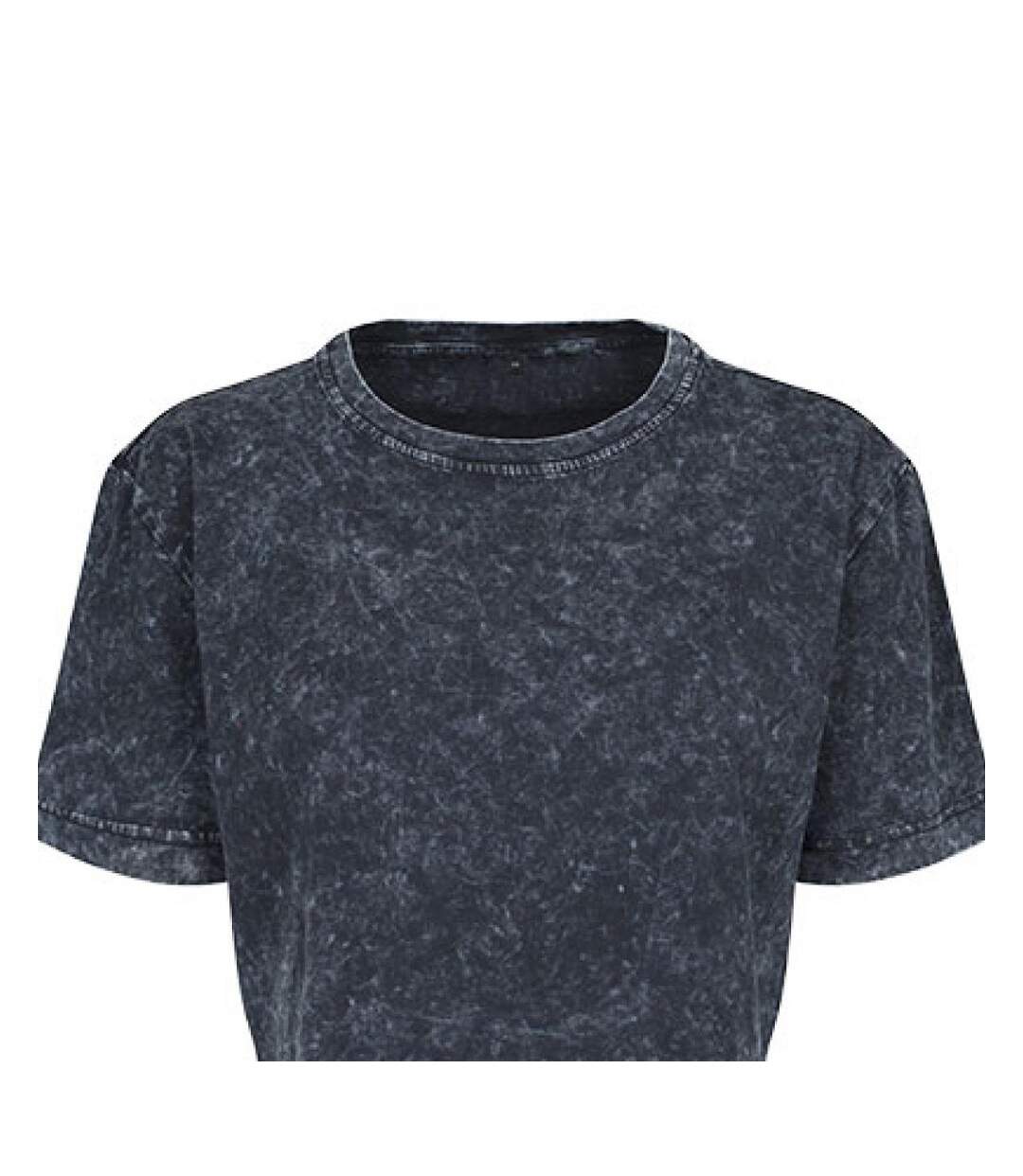 T-shirt Court Femme Gris Foncé Blanc Build Your Brand-2