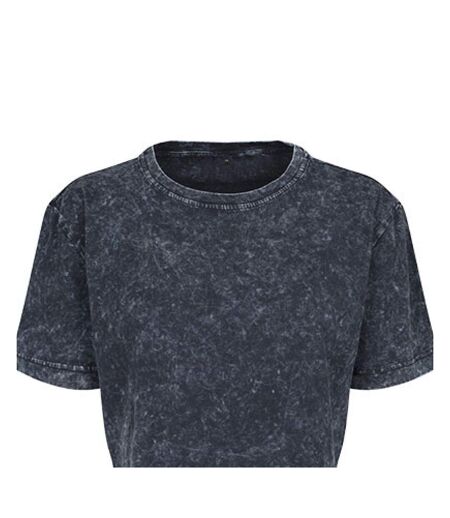 T-shirt Court Femme Gris Foncé Blanc Build Your Brand
