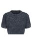 T-shirt Court Femme Gris Foncé Blanc Build Your Brand-2