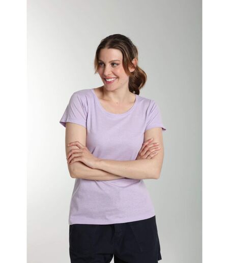 Tee shirt col rond manches courtes femme Marine Orchid Bloom(Violet) | Gerard Pasquier