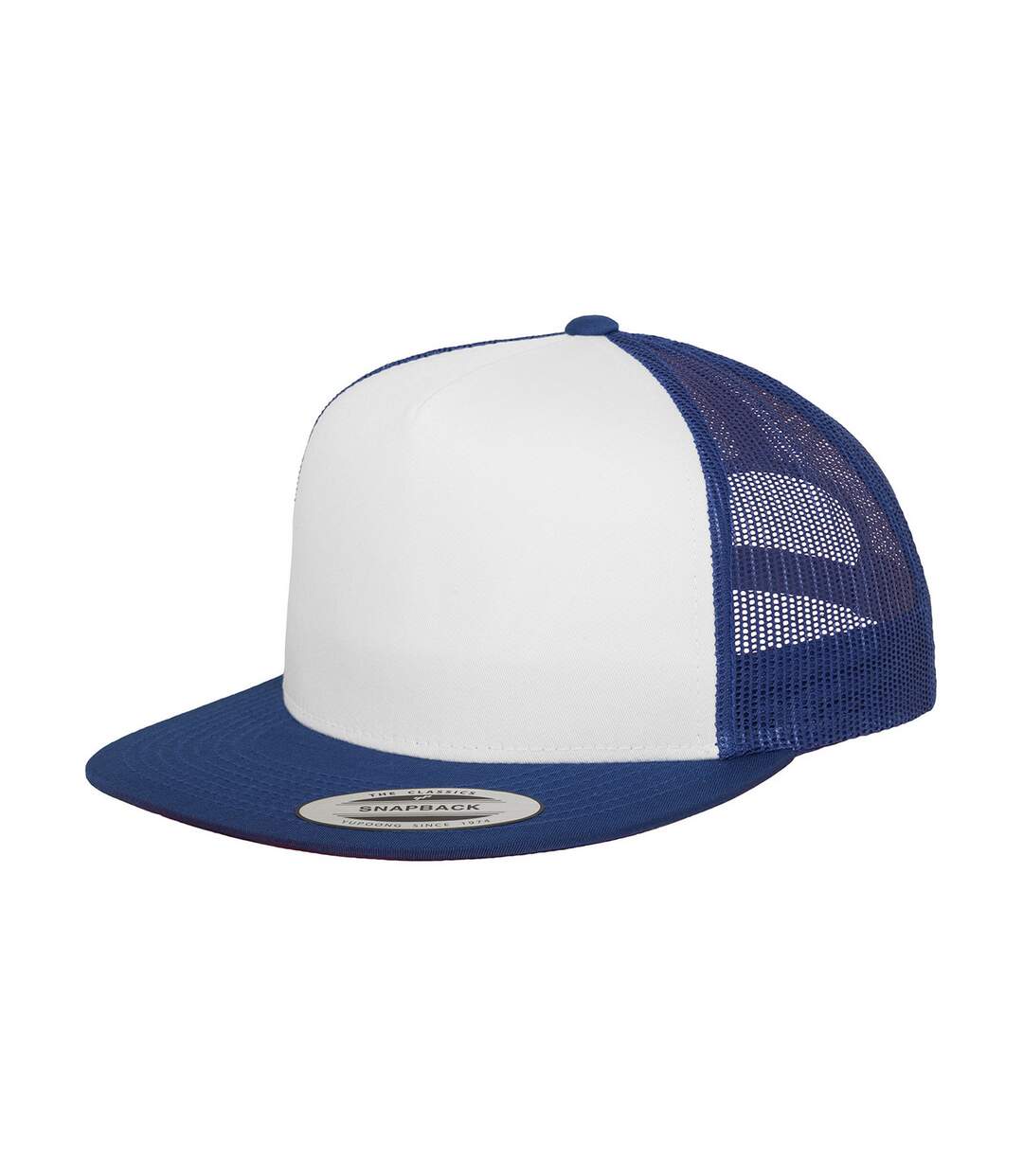 Flexfit casquette de baseball à visière plate adulte unisexe blanc / bleu roi Yupoong-1