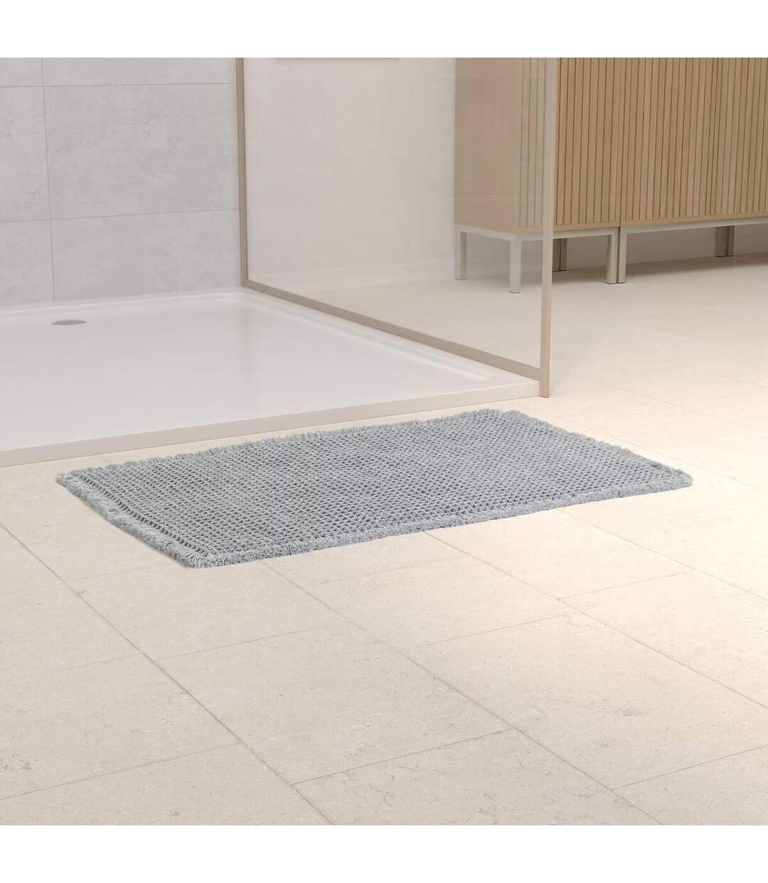 Tapis de Bain Waffle 50x80cm Gris-2