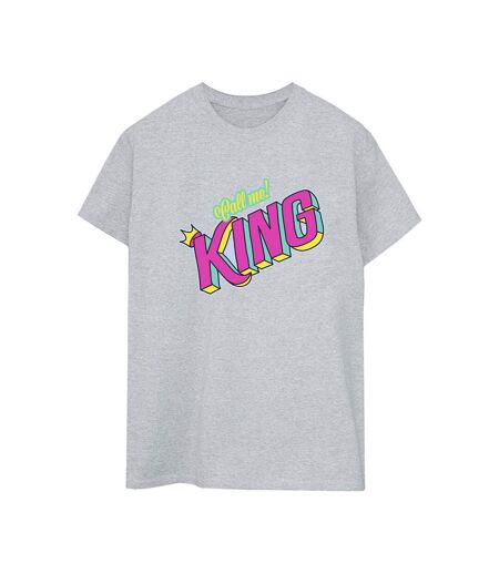 Disney Womens/Ladies The Lion King Classic King Cotton Boyfriend T-Shirt (Gris sportif) - UTBI29518