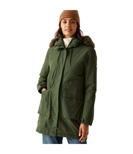 Womens/ladies Sabinka Insulated Waterproof Jacket Dark Khaki Regatta
