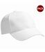 Lot de 2  casquettes de baseball 100% coton adulte blanc Beechfield