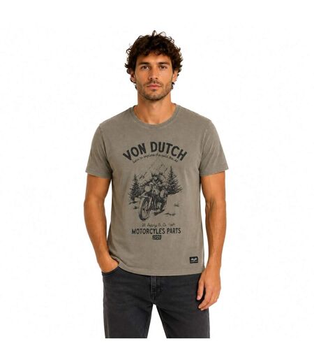 T-shirt homme regular acid wash en jersey print devant Forest Vondutch