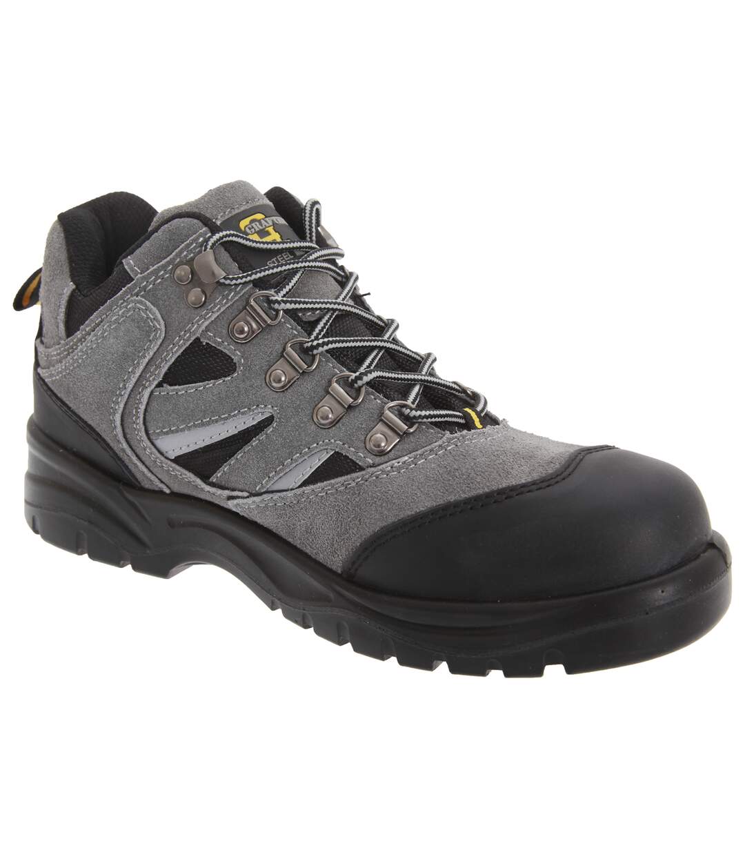 Mens industrial safety hiking boots dark grey/black Grafters-1