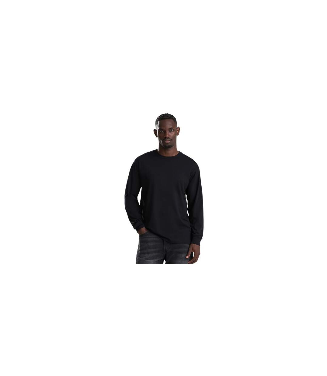 T-shirt Manches Longues Adulte Noir Sombre Awdis-1