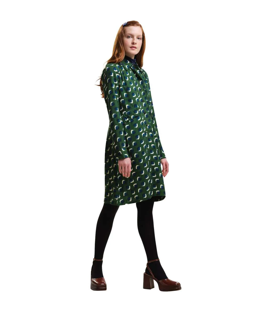 Womens/ladies Orla Kiely Leaf Print Dress Shadow Elm Emerald Regatta-2