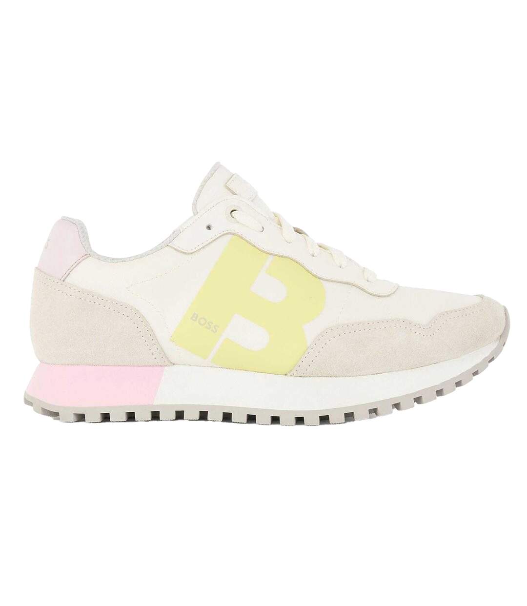 Womens/ladies Parkour Suede Running Shoes White Hugo Boss-4