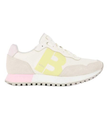 Womens/ladies Parkour Suede Running Shoes White Hugo Boss