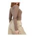 Womens/ladies Ribbed Long-sleeved Crop Top Mushroom Brave Soul-3