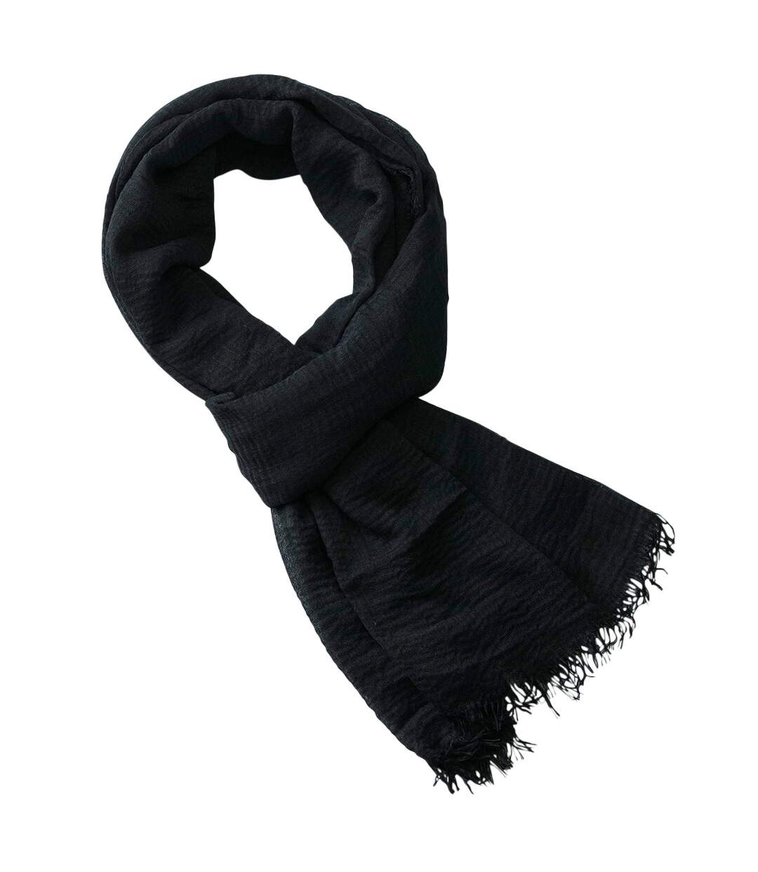 Cheche froissé uni écharpe foulard Homme Femme-1