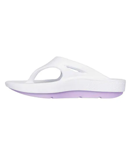 Womens/ladies Go Walk Arch Fit Flat Sports Sandals White Lavender Skechers