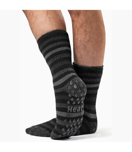 Mens Twist Patterned Fleece Lined Thermal Slipper Socks