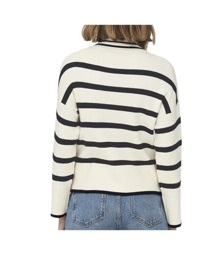 Pull ecru/noir femme only libi - l