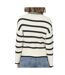 Pull ecru/noir femme only libi - l-2