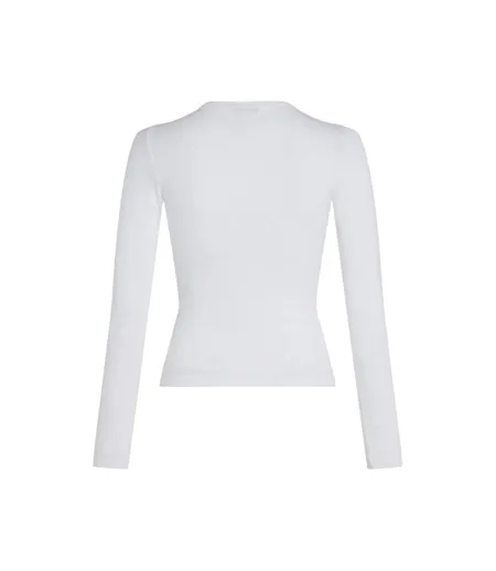 T-shirt Manches Longues Femme Blanc Tommy Jeans