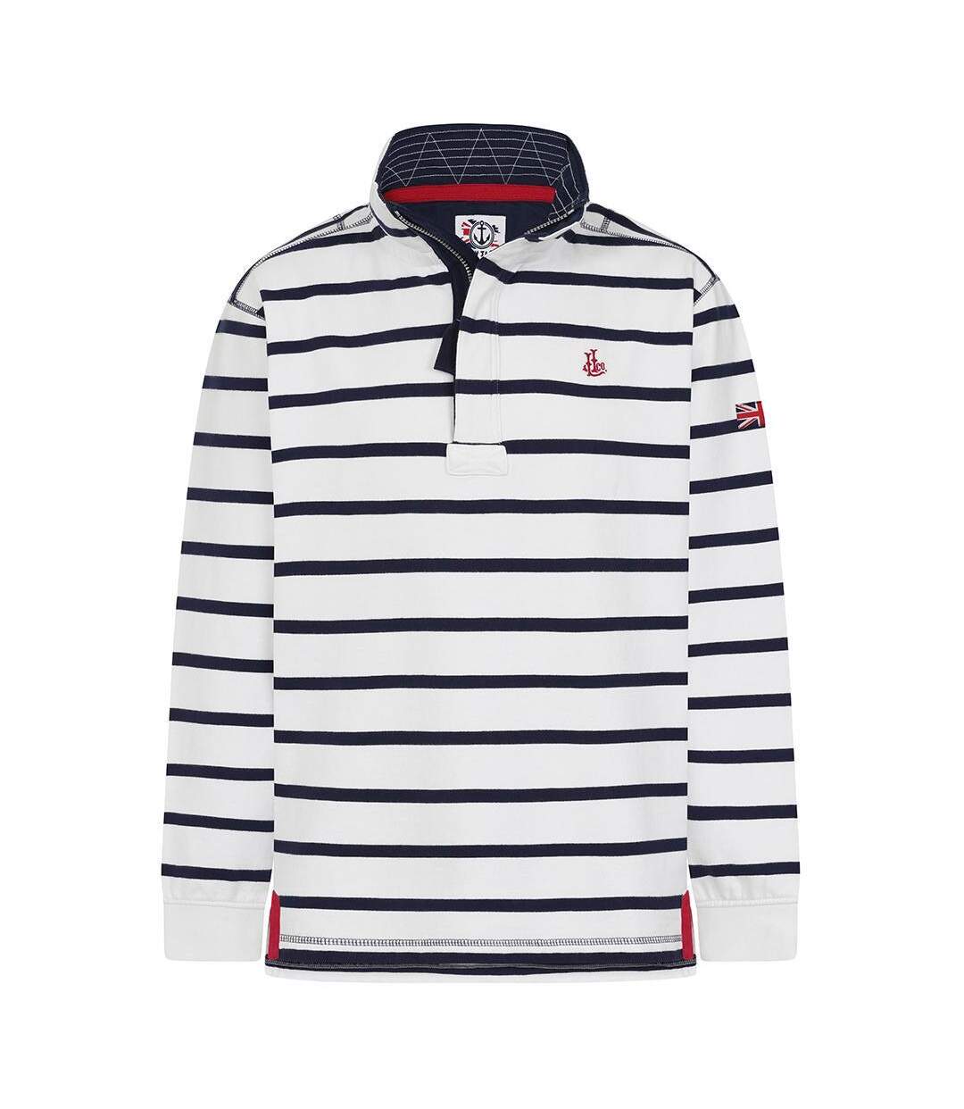Sweat Motif/style Rayé Homme Blanc Lazy Jacks-1