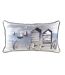 Nautical beach hut cushion cover 43cm x 43cm blue/grey/black Evans Lichfield