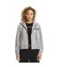 Womens/ladies Logo Cotton Long-sleeved Full Zip Hoodie Grey Marl Calvin Klein-4