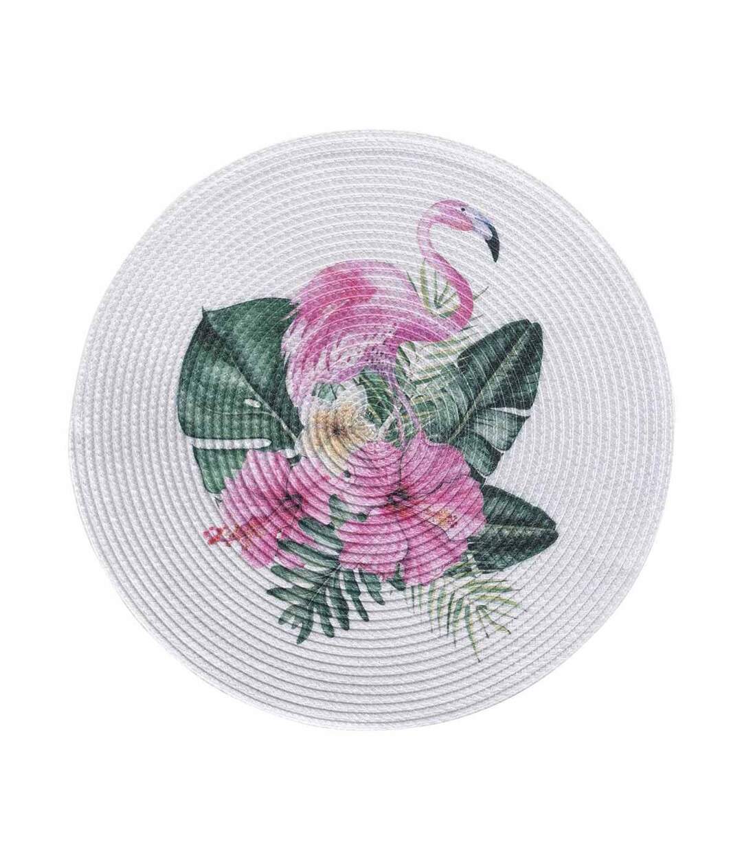 Set de Table Imprimé Flamant 35cm Blanc-1