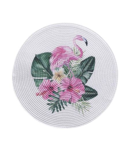 Set de Table Imprimé Flamant 35cm Blanc