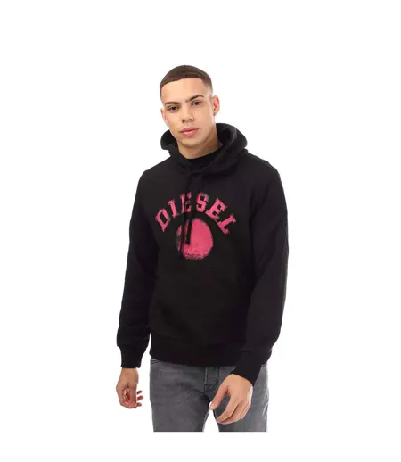 Mens Distorted Hoodie Black Diesel