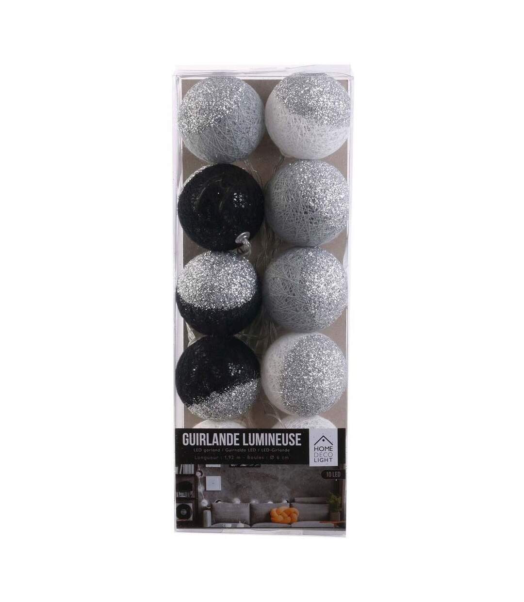 Guirlande lumineuse boules pailletées 10 leds-2