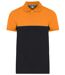 Polo de travail bicolore - Unisexe - WK210 - noir et orange