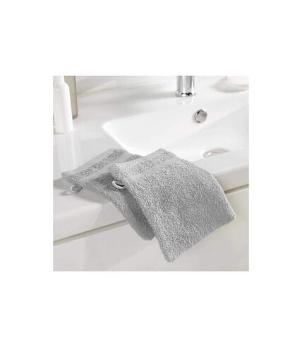 Lot de 2 Gants de Toilette Tendresse 15x21cm Gris Perle