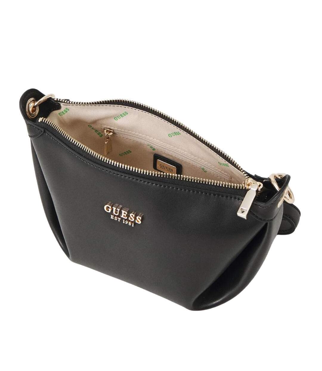 Sac à bandoulière noir femme guess eco evaine top zip s-2