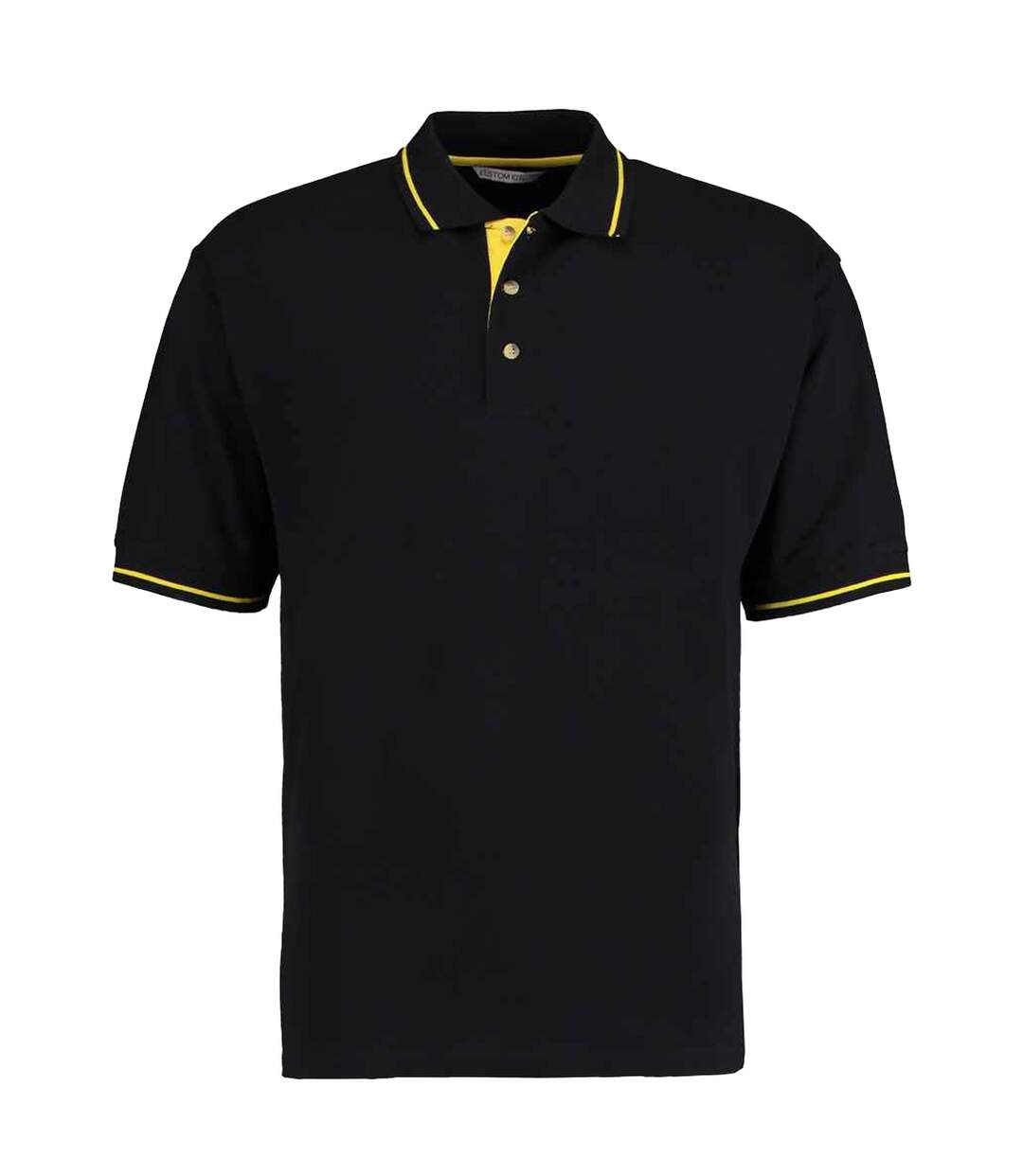 Polo St Mellion Homme Noir Jaune Kustom Kit-1