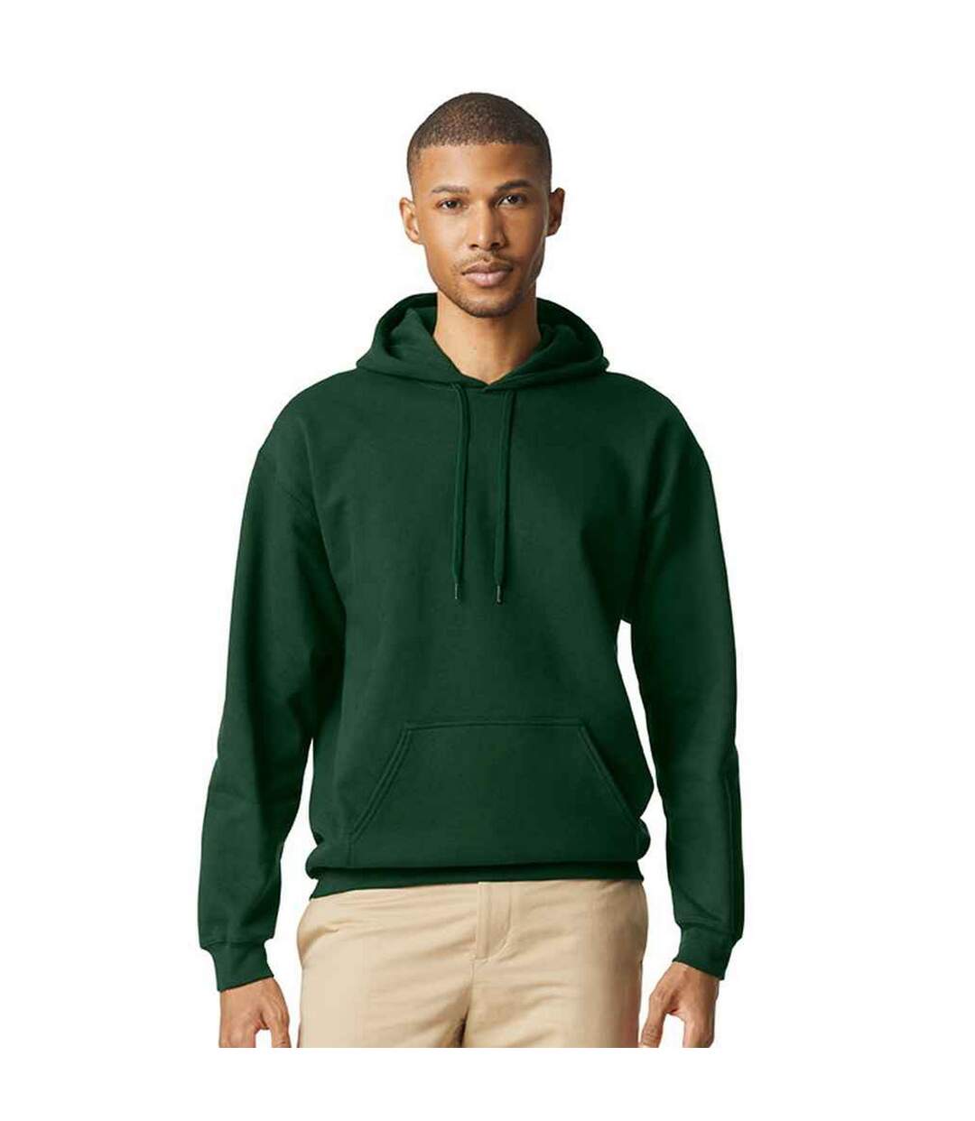 Sweat à capuche softstyle adulte vert forêt Gildan-1