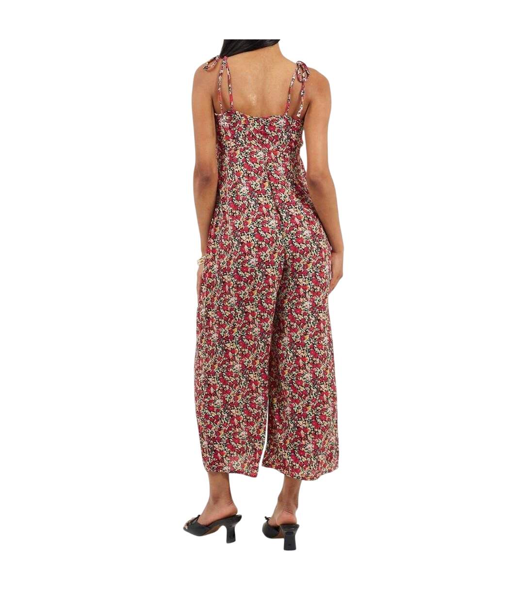 Womens/ladies Floral Pattern Sleeveless Jumpsuit Black Brave Soul-3